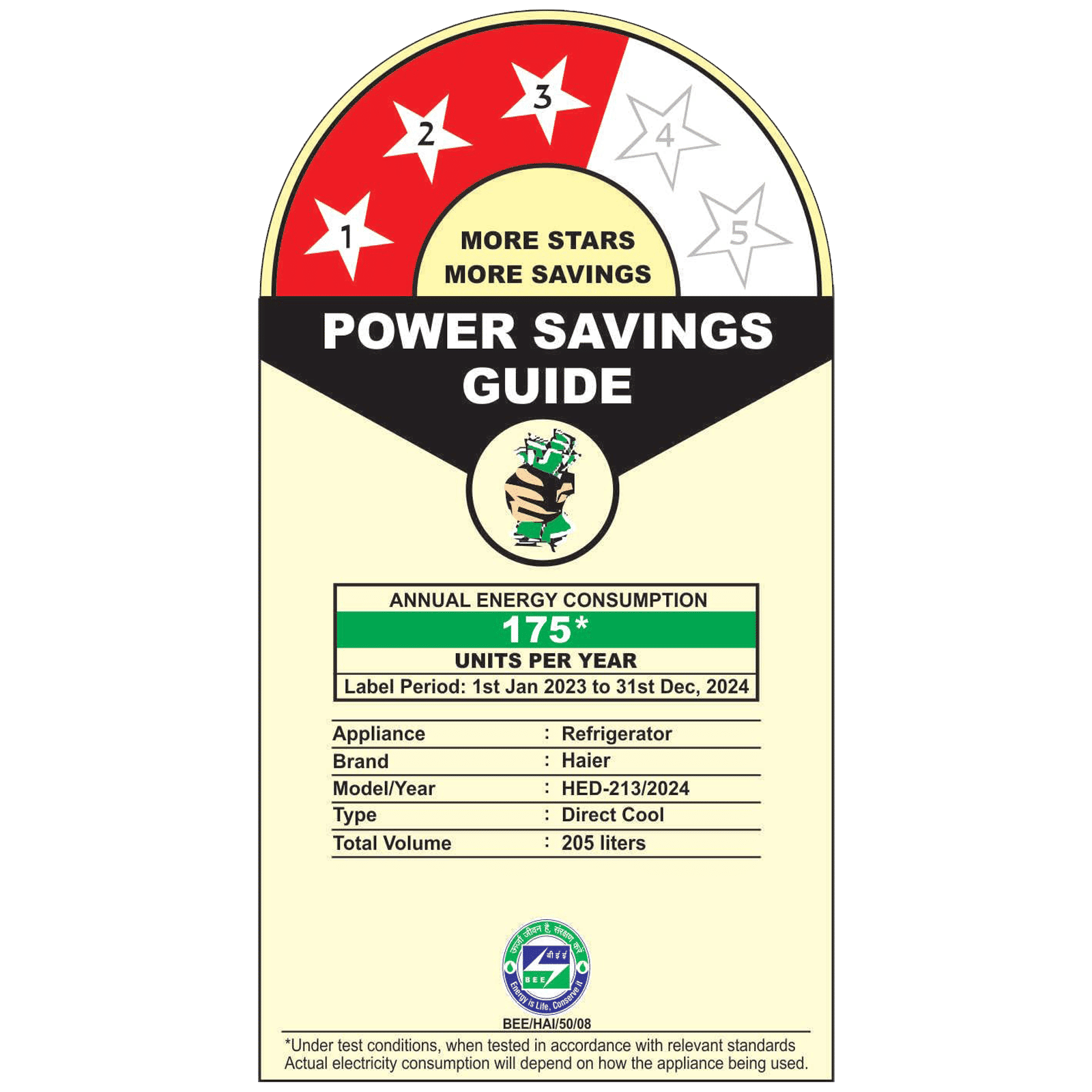 Haier 205 Litres 3 Star Direct Cool Single Door Refrigerator with Anti-Bacterial Gasket (HED213MRBN, Marine Rose)