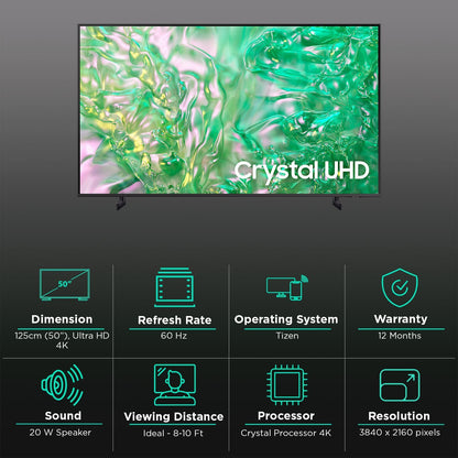 SAMSUNG DU8300 127 cm (50 inch) 4K Ultra HD LED Smart Tizen TV with Dynamic Crystal Color(2024 model)