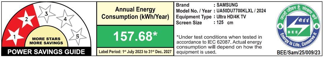 SAMSUNG DU7700 127 cm (50 inch) 4K Ultra HD LED Smart Tizen TV with Motion Xcelerator (2024 model)