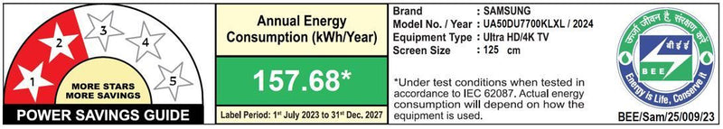 SAMSUNG DU7700 127 cm (50 inch) 4K Ultra HD LED Smart Tizen TV with Motion Xcelerator (2024 model)