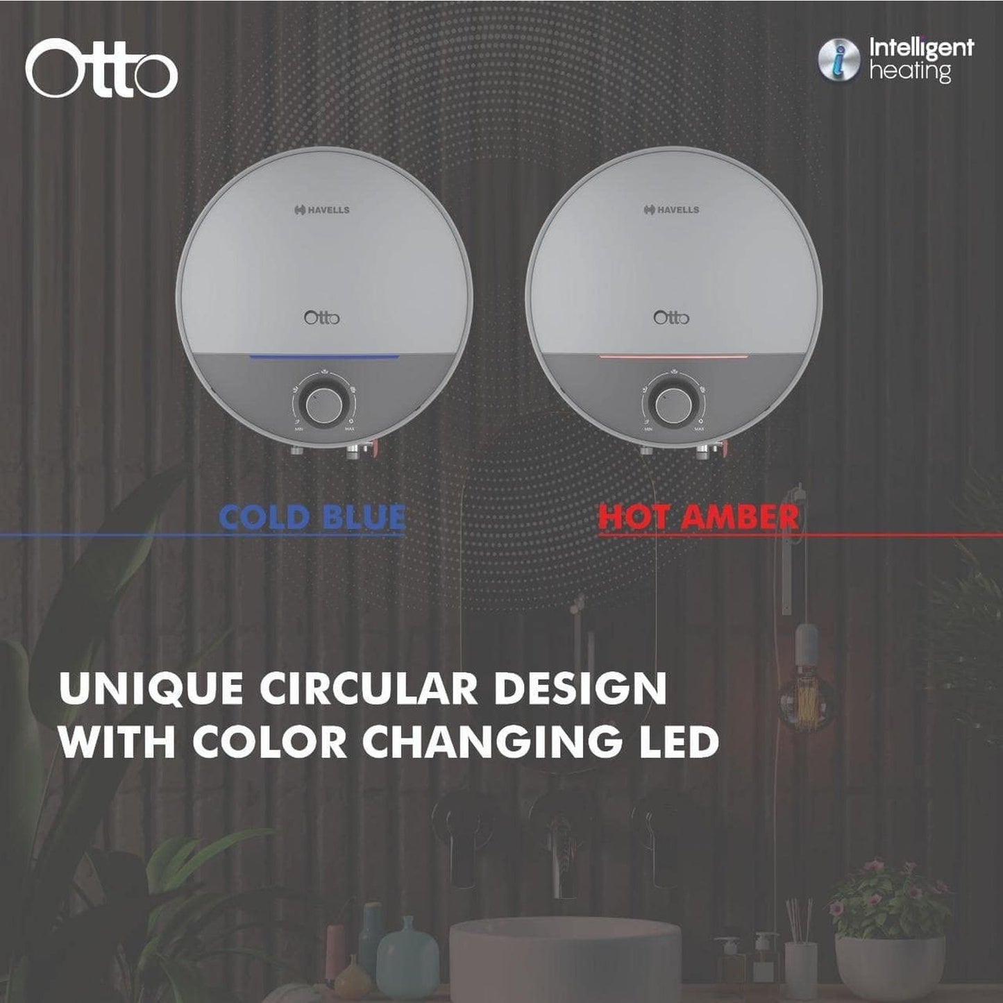 HAVELLS Otto 10 Litre 5 Star Vertical Storage Geyser with Whirl Flow Technology (Silver Grey)