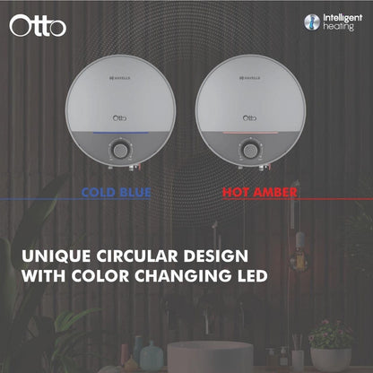 HAVELLS Otto 10 Litre 5 Star Vertical Storage Geyser with Whirl Flow Technology (Silver Grey)