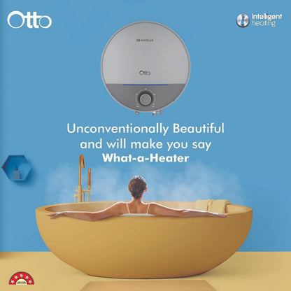 HAVELLS Otto 10 Litre 5 Star Vertical Storage Geyser with Whirl Flow Technology (Silver Grey)