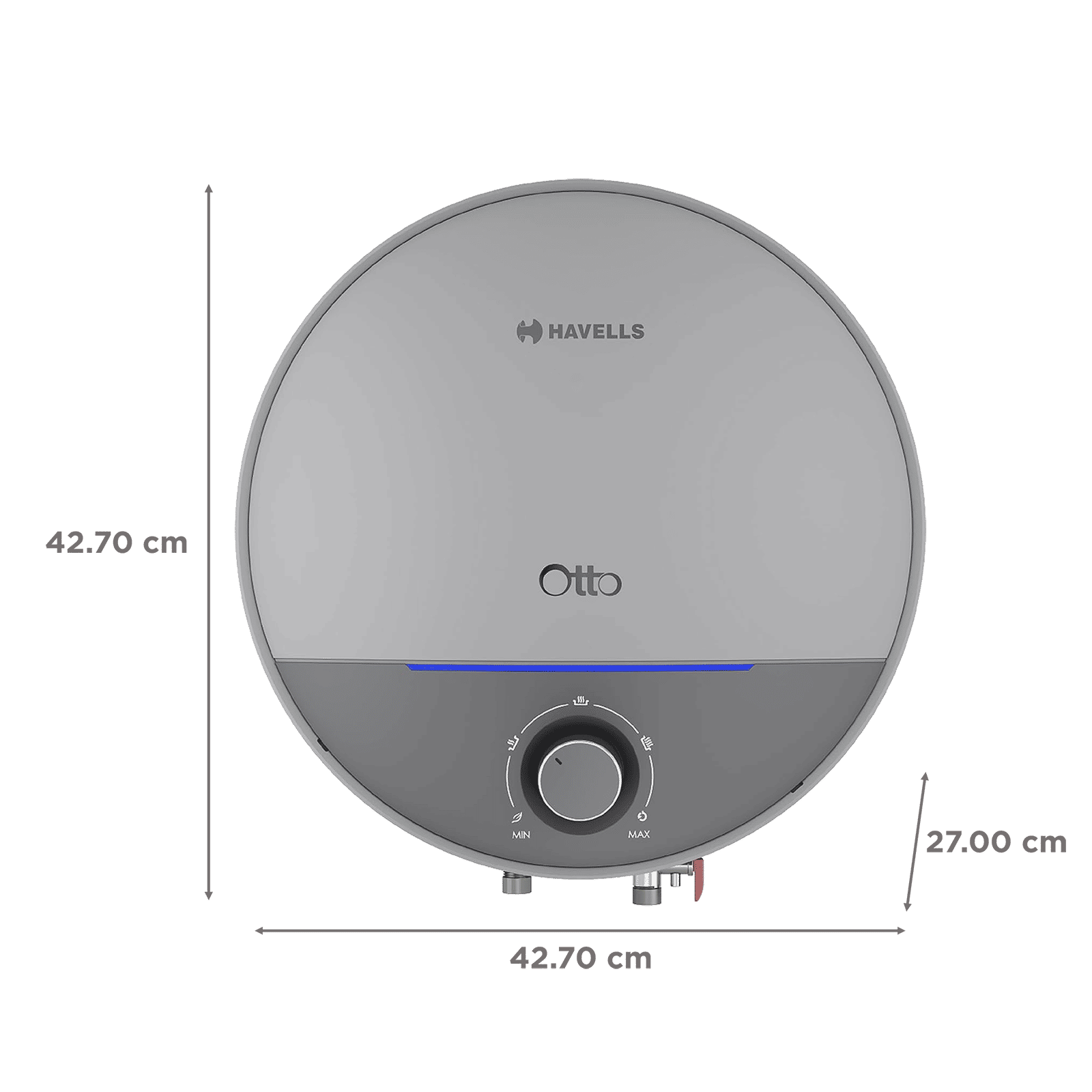 HAVELLS Otto 10 Litre 5 Star Vertical Storage Geyser with Whirl Flow Technology (Silver Grey)