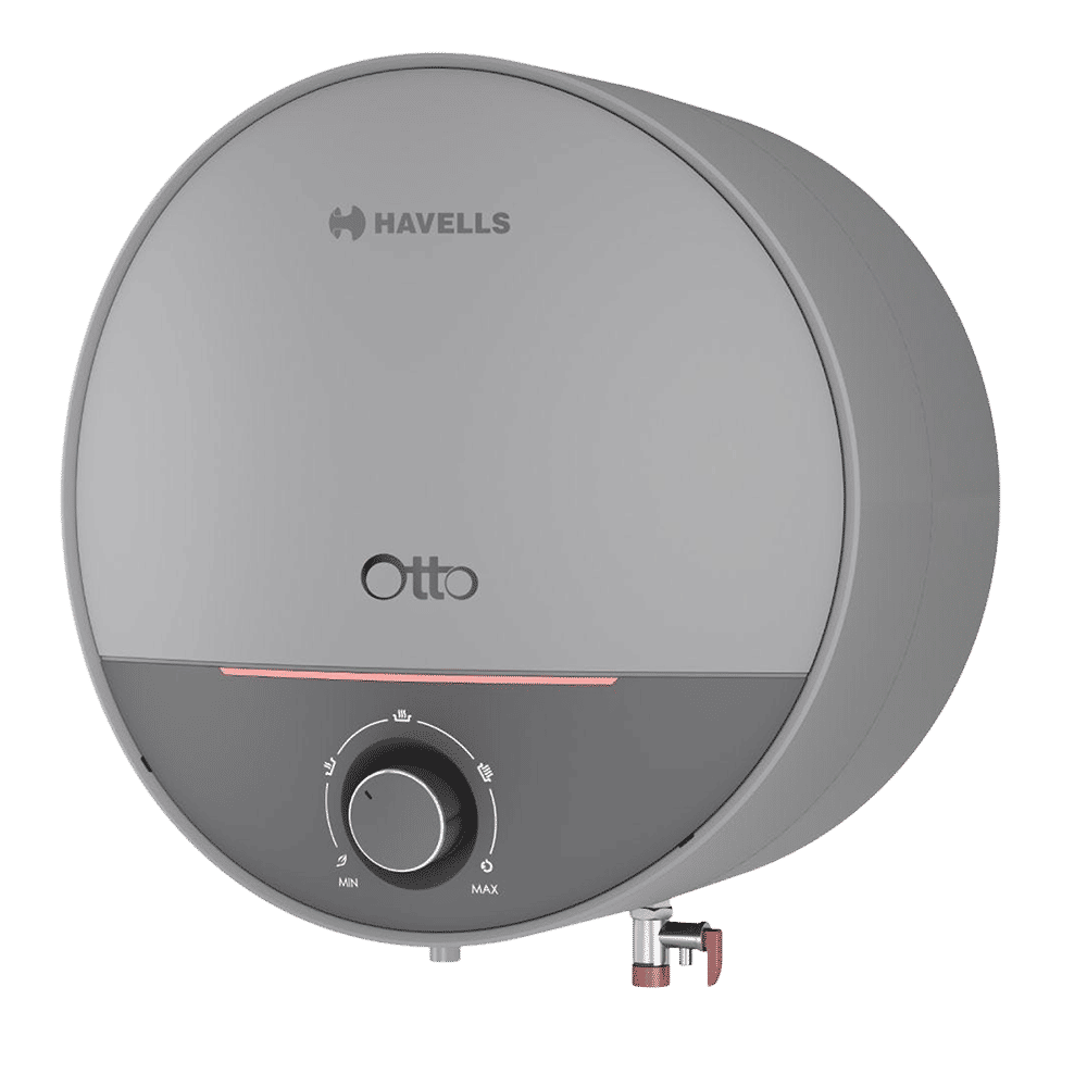 HAVELLS Otto 10 Litre 5 Star Vertical Storage Geyser with Whirl Flow Technology (Silver Grey)