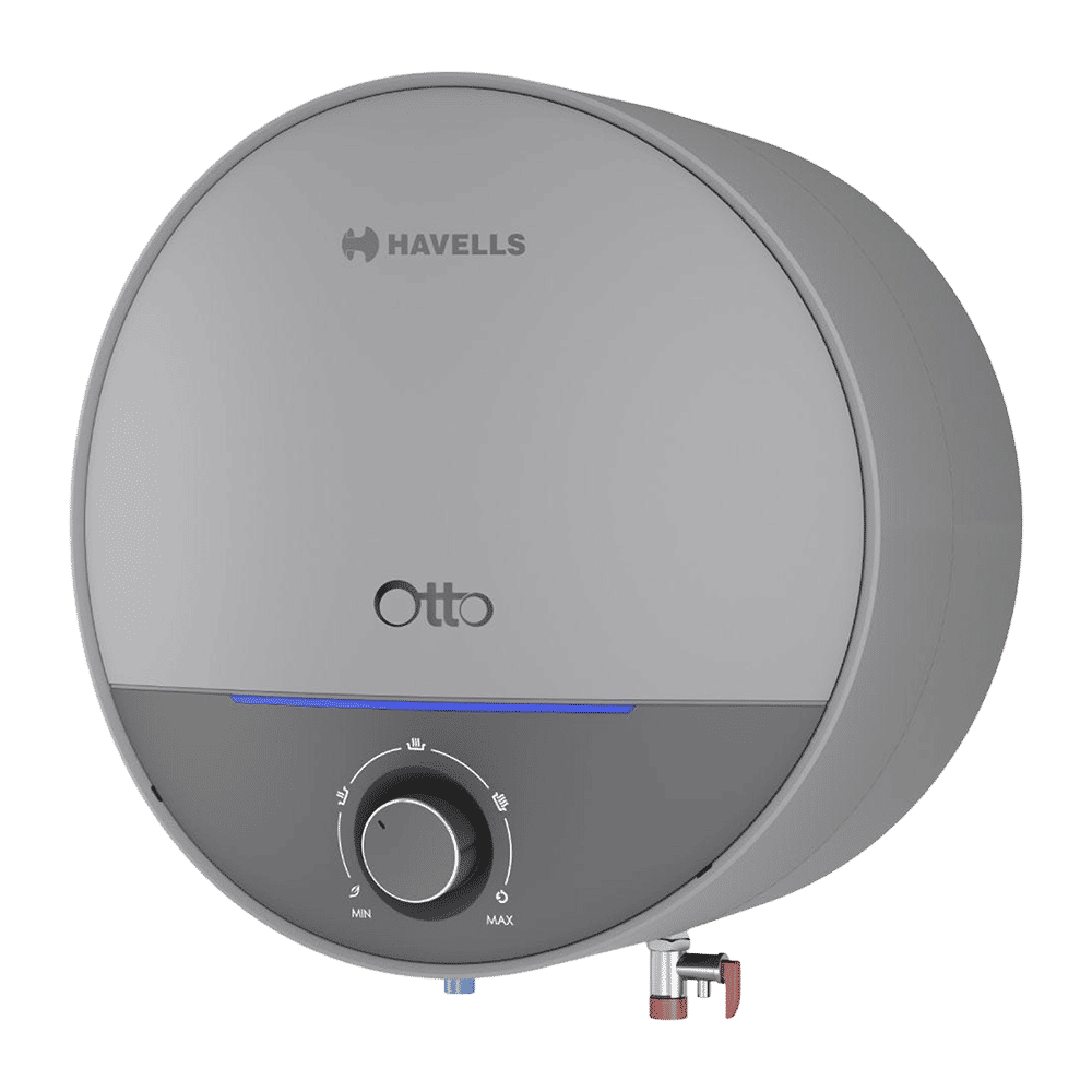 HAVELLS Otto 10 Litre 5 Star Vertical Storage Geyser with Whirl Flow Technology (Silver Grey)
