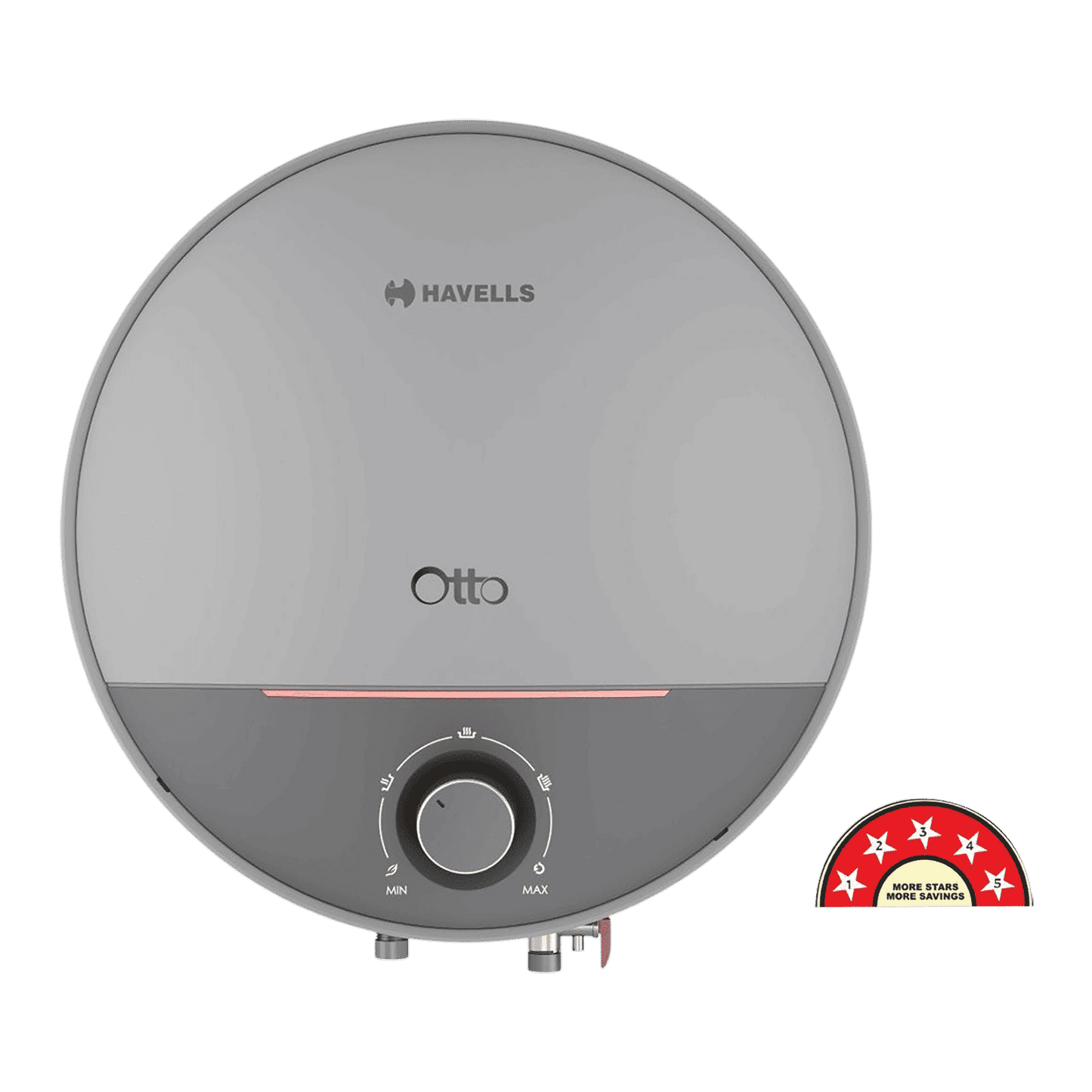 HAVELLS Otto 10 Litre 5 Star Vertical Storage Geyser with Whirl Flow Technology (Silver Grey)