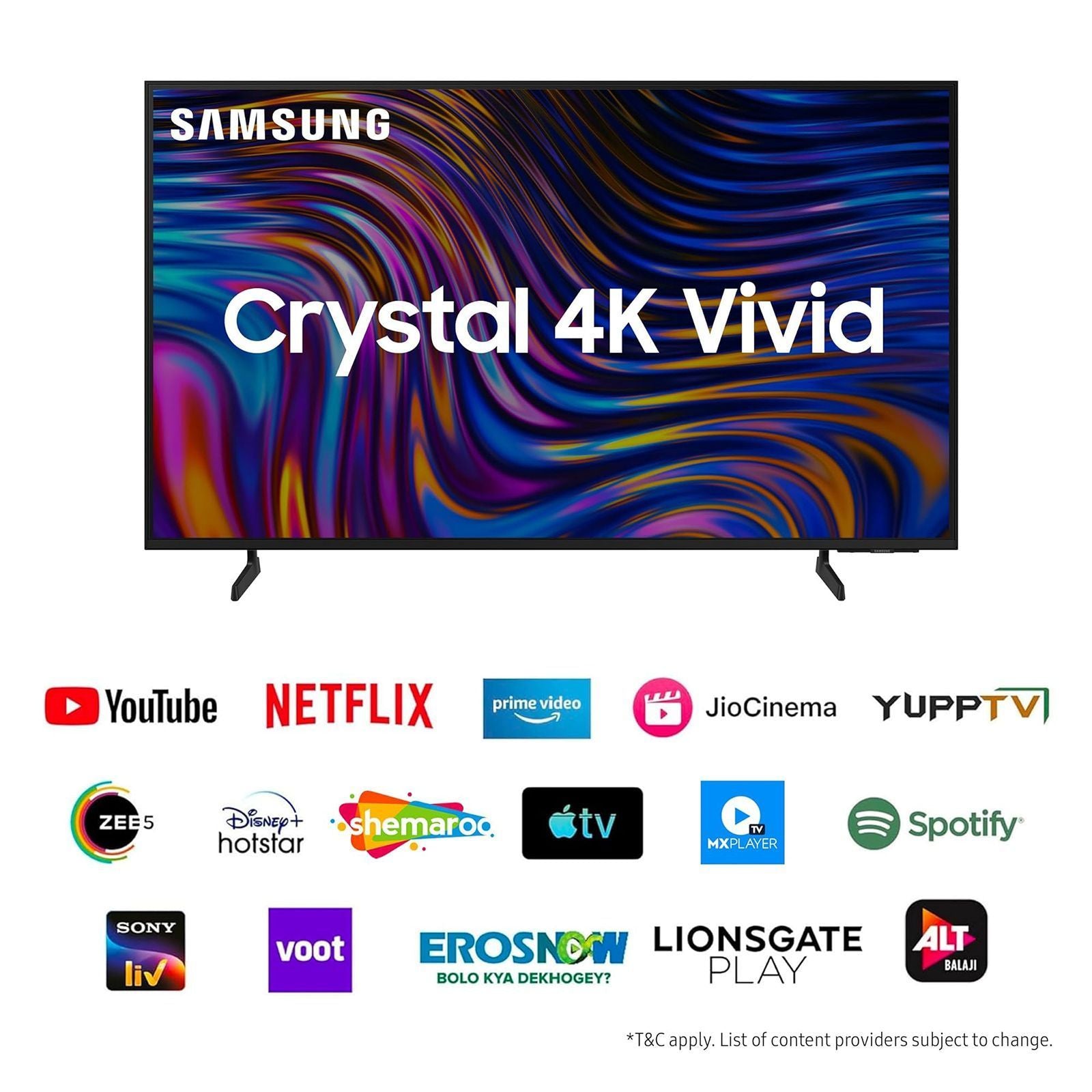 SAMSUNG Crystal 4K Vivid 138 cm (55 inch) 4K Ultra HD LED Tizen TV with Crystal Processor 4K (2024 model)