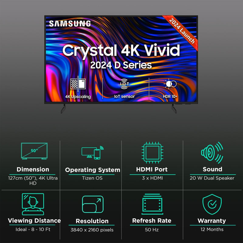 SAMSUNG DUE70 127 cm (50 inch) 4K Ultra HD LED Tizen OS TV with Crystal Processor 4K