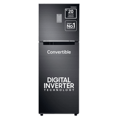 SAMSUNG 236 Litres 3 Star Frost Free Double Door Convertible Refrigerator with Anti Bacterial Gasket (RT28C3733BX/HL, Luxe Black)