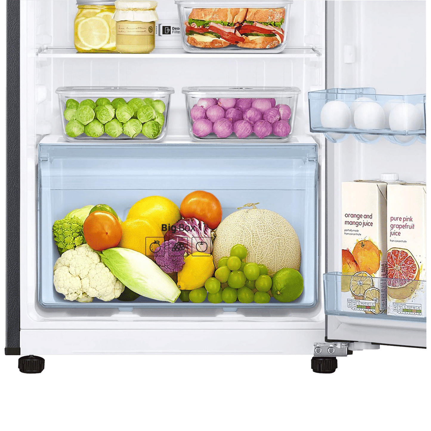 SAMSUNG 236 Litres 3 Star Frost Free Double Door Convertible Refrigerator with Anti Bacterial Gasket (RT28C3733BX/HL, Luxe Black)