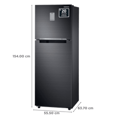 SAMSUNG 236 Litres 3 Star Frost Free Double Door Convertible Refrigerator with Anti Bacterial Gasket (RT28C3733BX/HL, Luxe Black)