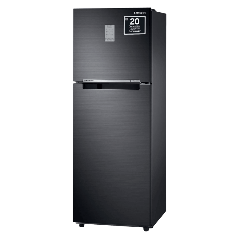 SAMSUNG 236 Litres 3 Star Frost Free Double Door Convertible Refrigerator with Anti Bacterial Gasket (RT28C3733BX/HL, Luxe Black)
