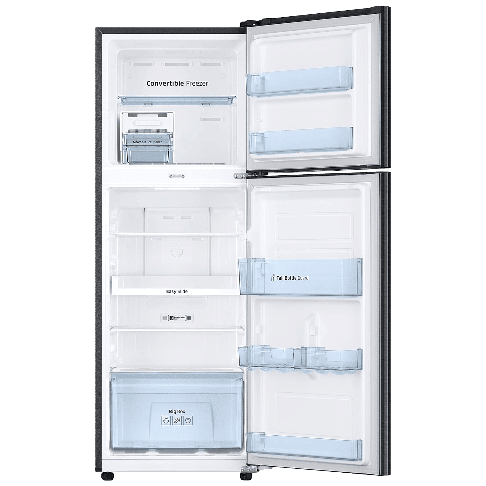 SAMSUNG 236 Litres 3 Star Frost Free Double Door Convertible Refrigerator with Anti Bacterial Gasket (RT28C3733BX/HL, Luxe Black)
