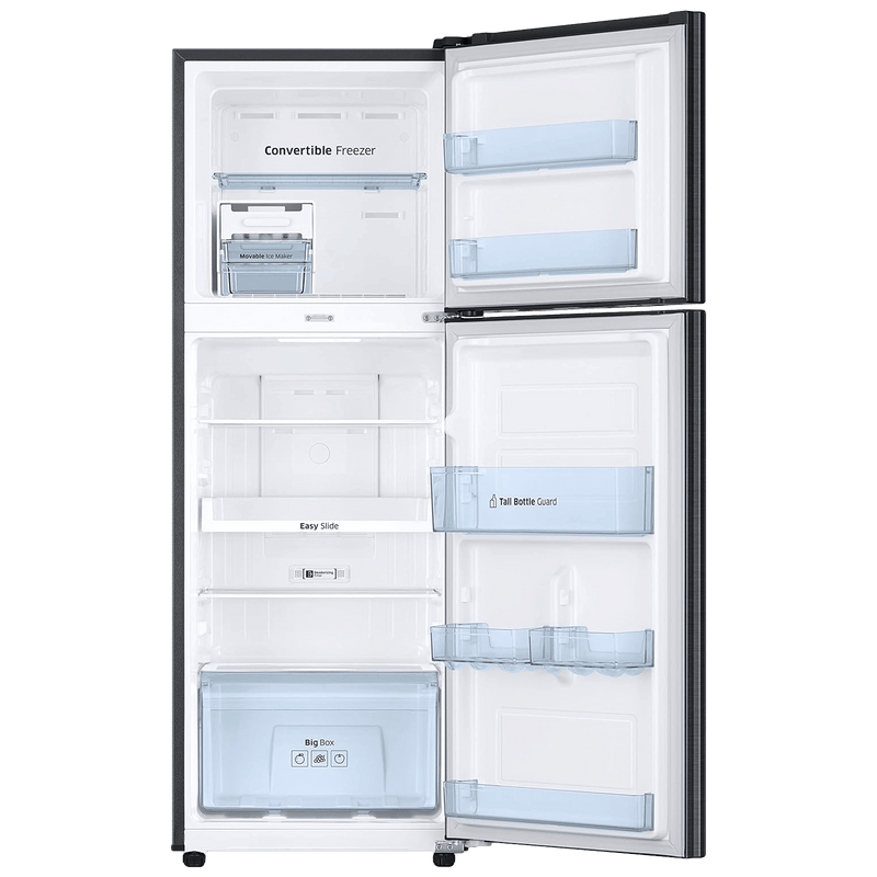 SAMSUNG 236 Litres 3 Star Frost Free Double Door Convertible Refrigerator with Anti Bacterial Gasket (RT28C3733BX/HL, Luxe Black)