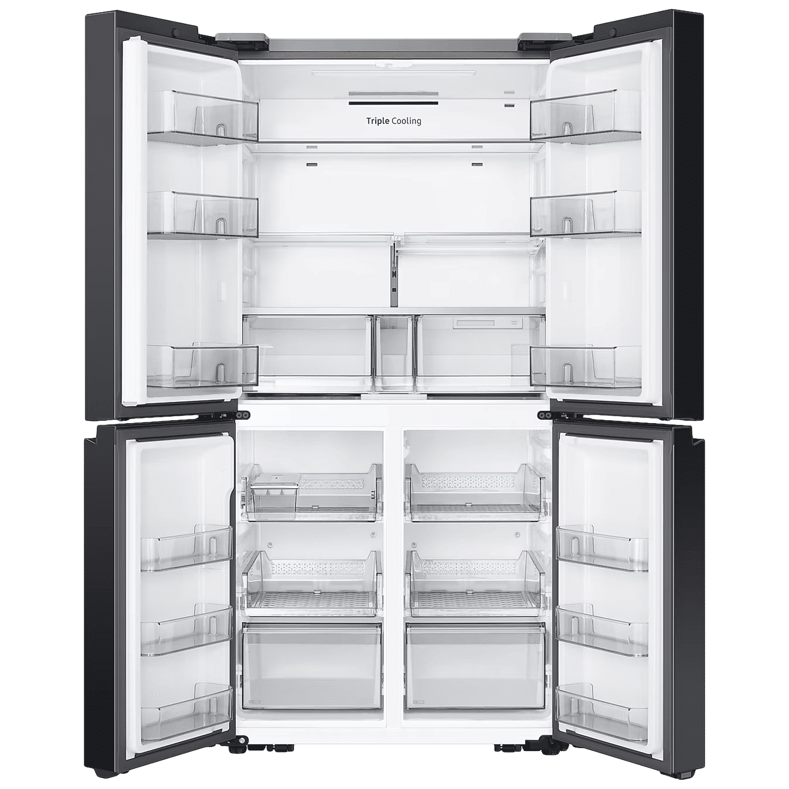 SAMSUNG 650 Litres Frost Free French Door Convertible Refrigerator with Triple Cooling (RF65DG90BDSG/TL, Black Caviar)
