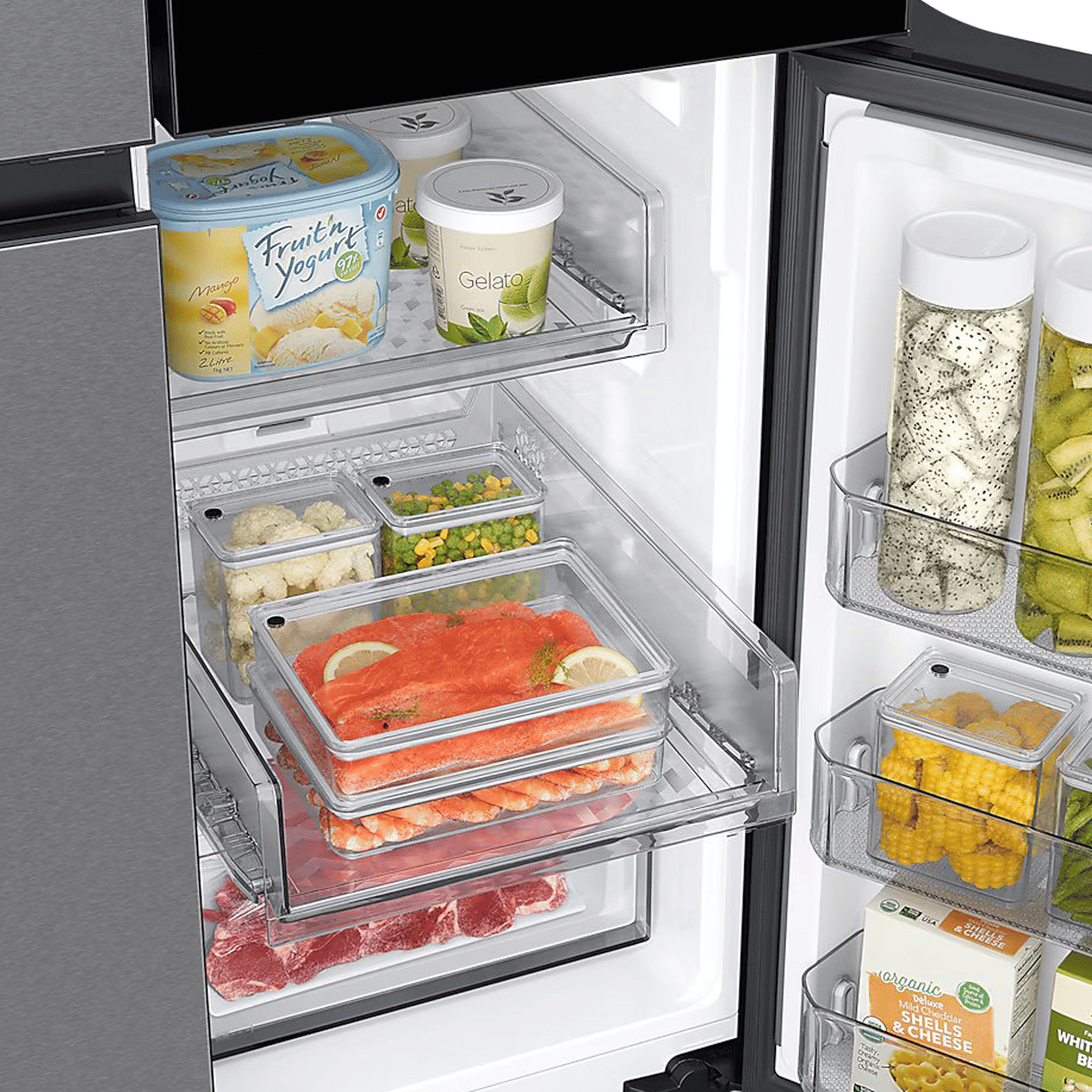 SAMSUNG 809 Litres Frost Free French Door Convertible Refrigerator with Water Dispenser (RF71DB9950QD/TL, Clean Charcoal & Stainless Steel)