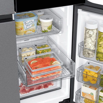 SAMSUNG 809 Litres Frost Free French Door Convertible Refrigerator with Water Dispenser (RF71DB9950QD/TL, Clean Charcoal & Stainless Steel)