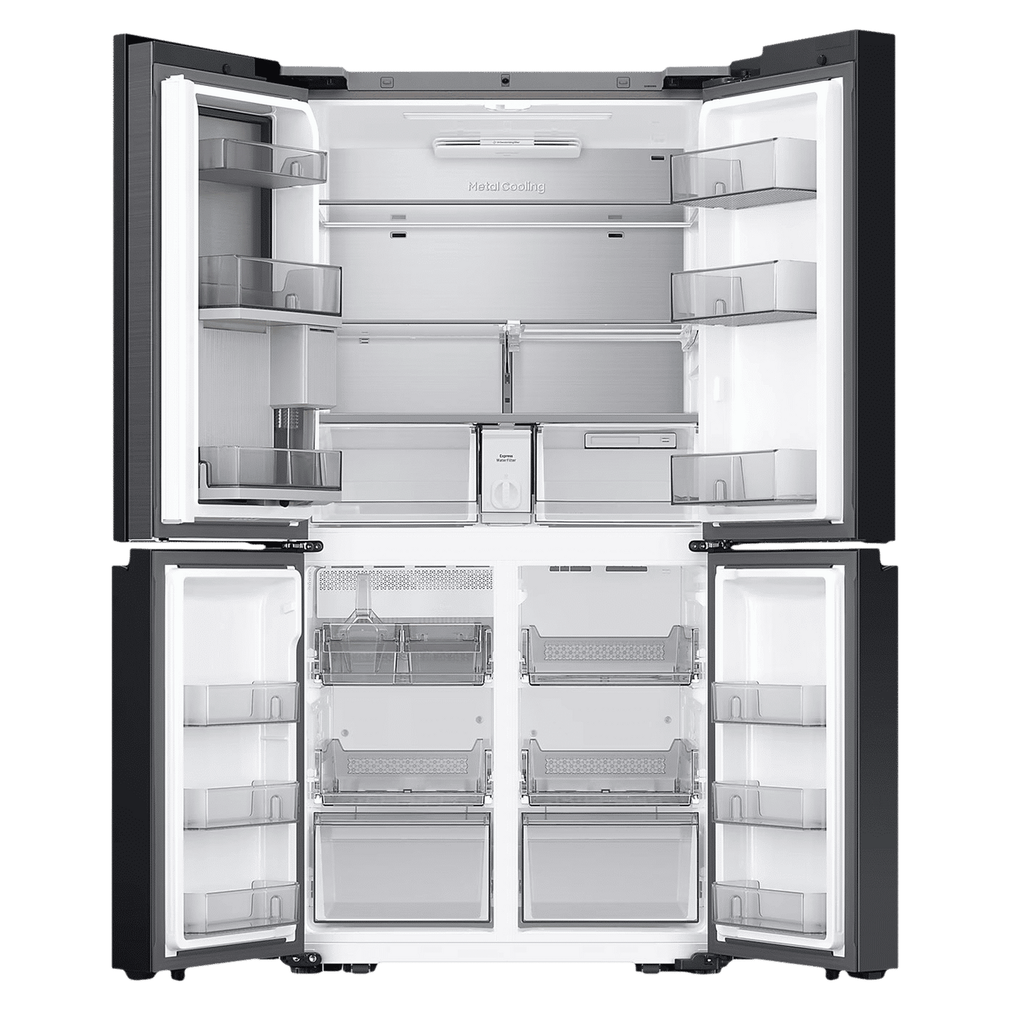 SAMSUNG 809 Litres Frost Free French Door Convertible Refrigerator with Water Dispenser (RF71DB9950QD/TL, Clean Charcoal & Stainless Steel)