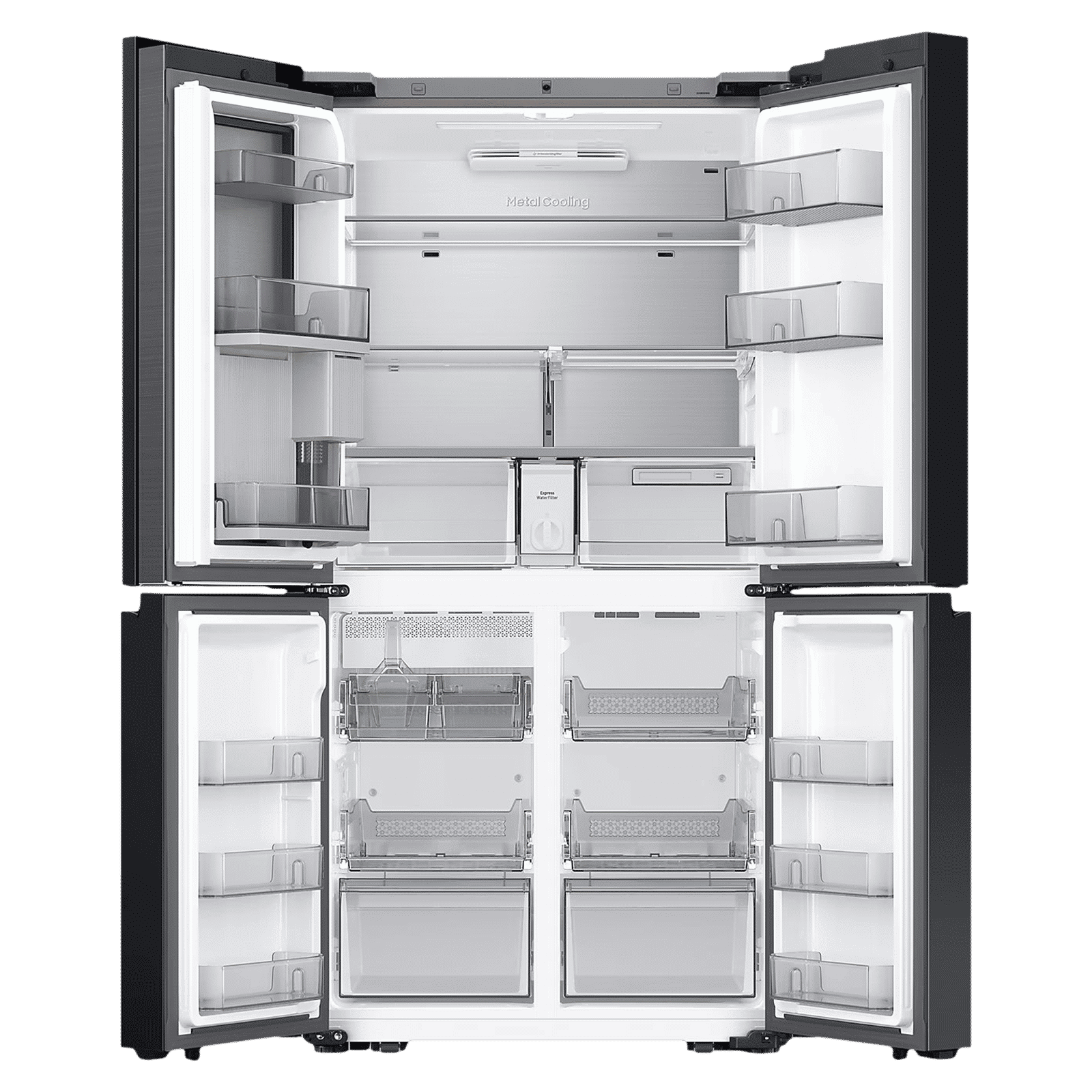 SAMSUNG 809 Litres Frost Free French Door Convertible Refrigerator with Water Dispenser (RF71DB9950QD/TL, Clean Charcoal & Stainless Steel)