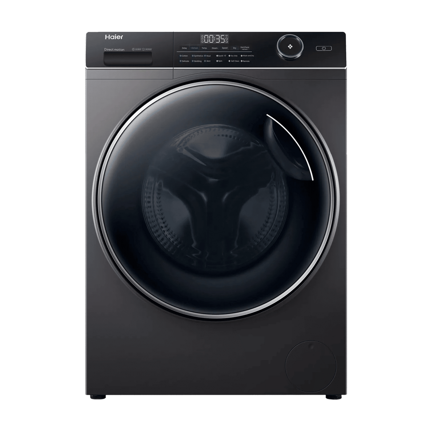 Haier 10.5 kg 5 Star Fully Automatic Front Load Washing Machine (HW105-B14959S8U1, Pillow Shape Drum, Dark Jade Silver)