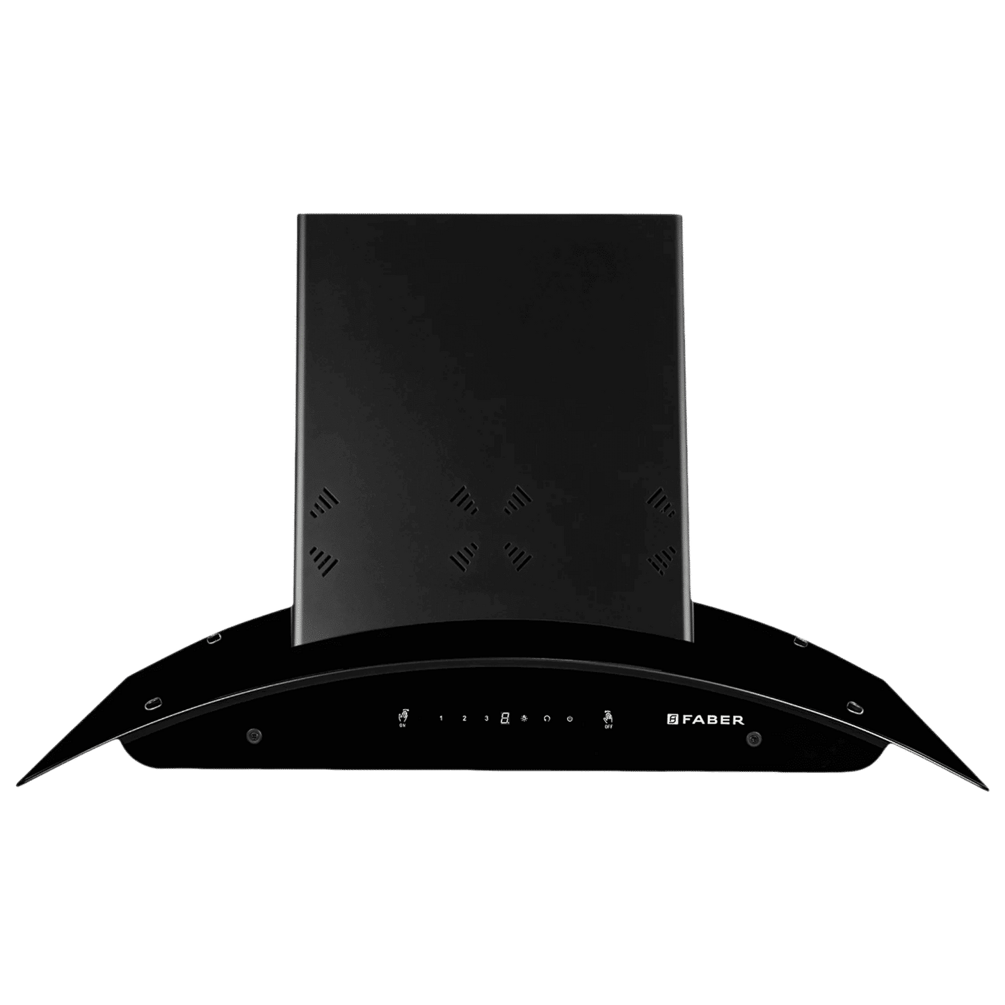FABER ELLORA 3D IN HC SC BF BK 75 75cm 1400m³/hr Ducted Auto Clean Wall Mounted Chimney with Odor Sensing Technology (Black)