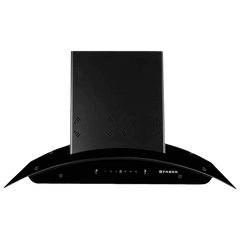 FABER ELLORA 3D IN HC SC BF BK 75 75cm 1400m³/hr Ducted Auto Clean Wall Mounted Chimney with Odor Sensing Technology (Black)