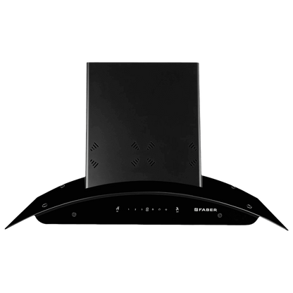 FABER ELLORA 3D IN HC SC BF BK 75 75cm 1400m³/hr Ducted Auto Clean Wall Mounted Chimney with Odor Sensing Technology (Black)