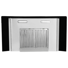 FABER ELLORA 3D IN HC SC BF BK 75 75cm 1400m³/hr Ducted Auto Clean Wall Mounted Chimney with Odor Sensing Technology (Black)