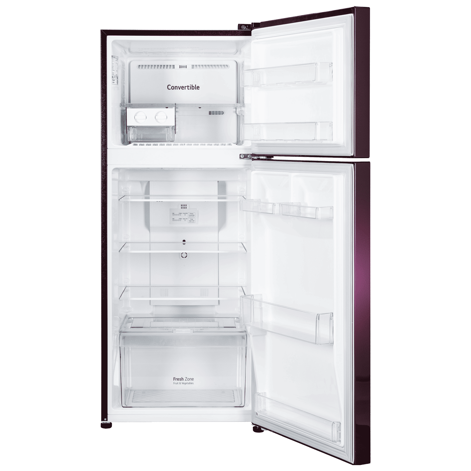 LG 240 Litres 2 Star Frost Free Double Door Convertible Refrigerator with Smart Diagnosis (GL-S292SRWY, Red Water Lily)