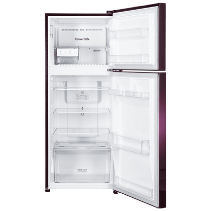 LG 240 Litres 2 Star Frost Free Double Door Convertible Refrigerator with Smart Diagnosis (GL-S292SRWY, Red Water Lily)