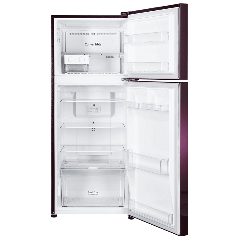 LG 240 Litres 2 Star Frost Free Double Door Convertible Refrigerator with Smart Diagnosis (GL-S292SRWY, Red Water Lily)