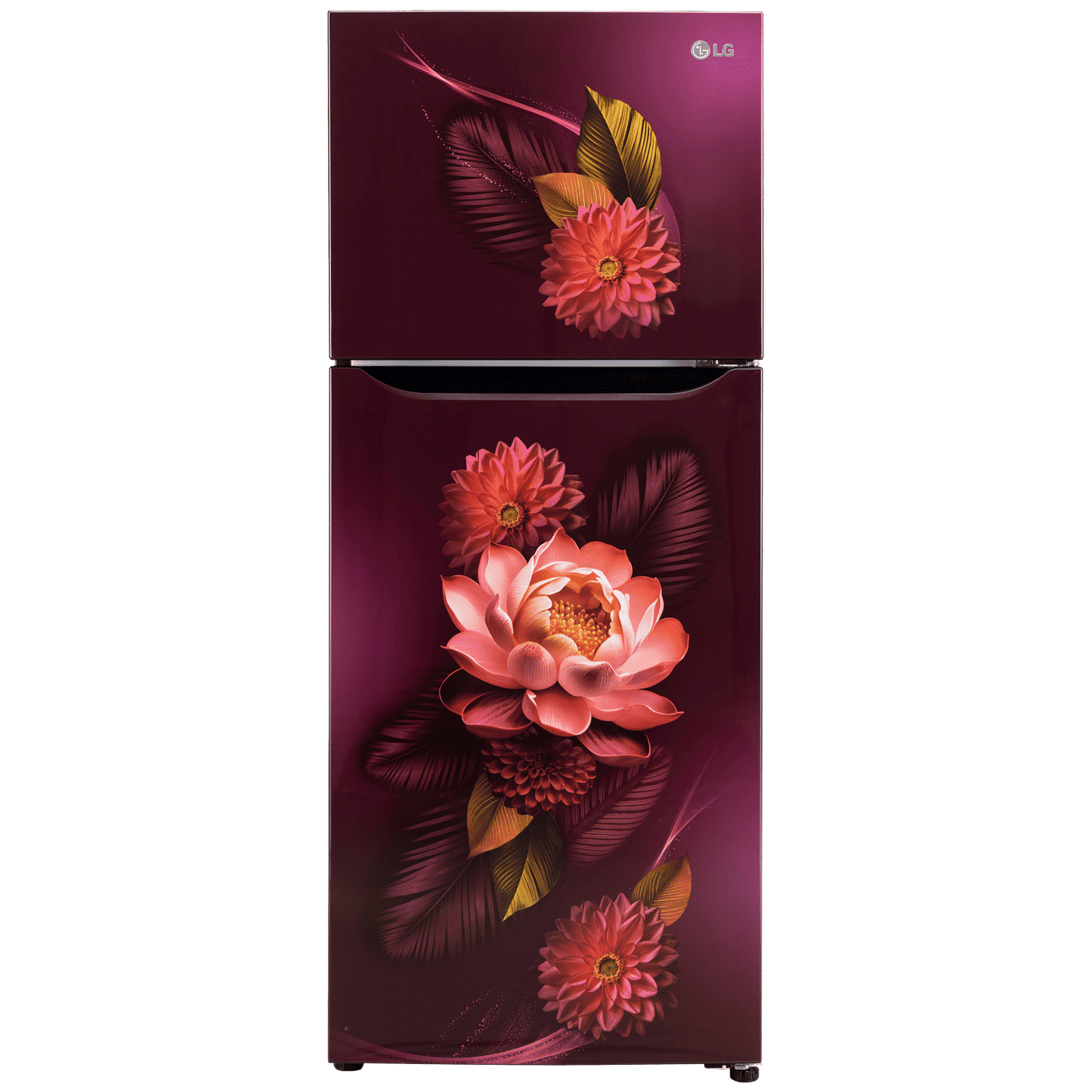 LG 240 Litres 2 Star Frost Free Double Door Convertible Refrigerator with Smart Diagnosis (GL-S292SRWY, Red Water Lily)