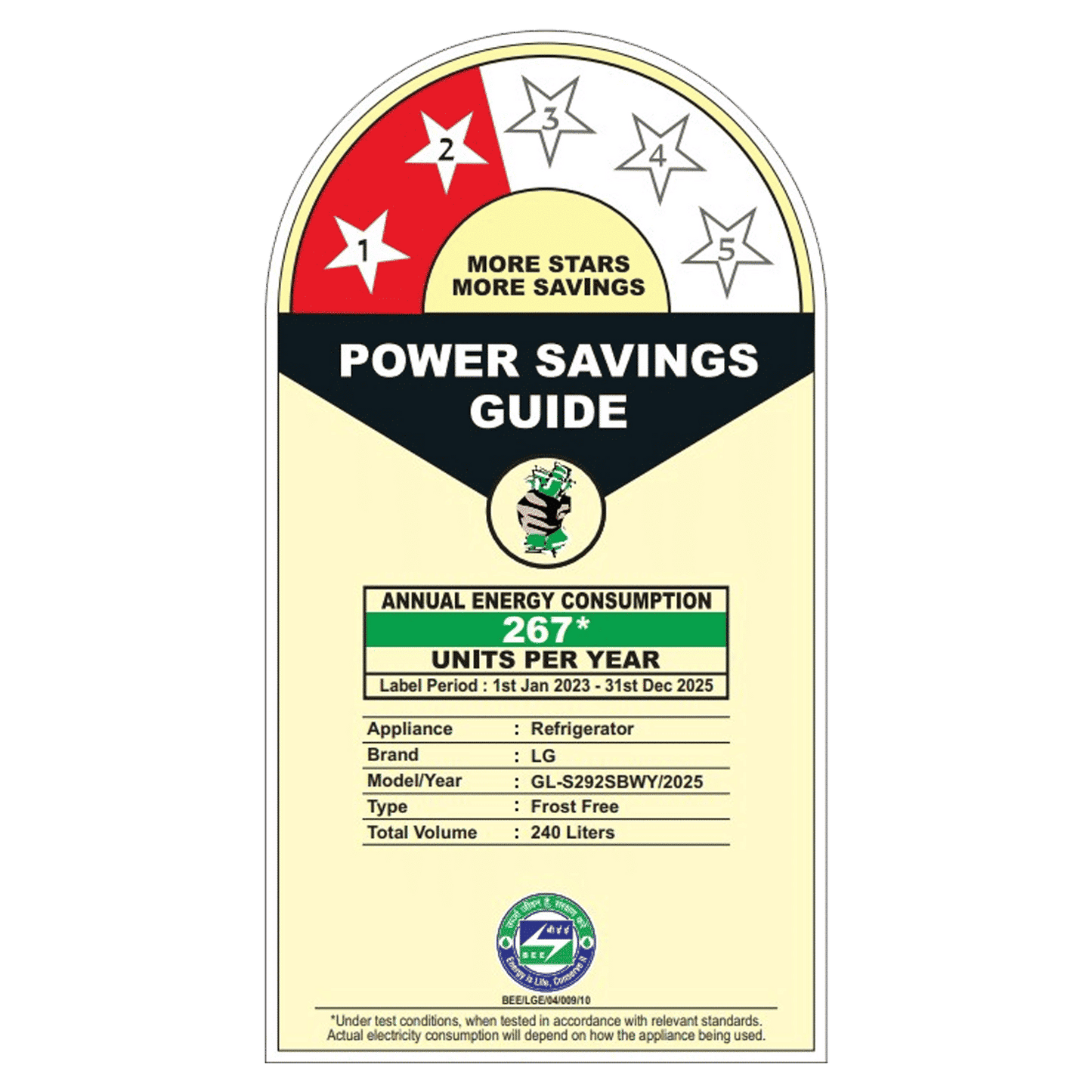 LG 240 Litres 2 Star Frost Free Double Door Convertible Refrigerator with Smart Diagnosis (GL-S292SBWY, Blue Water Lily)