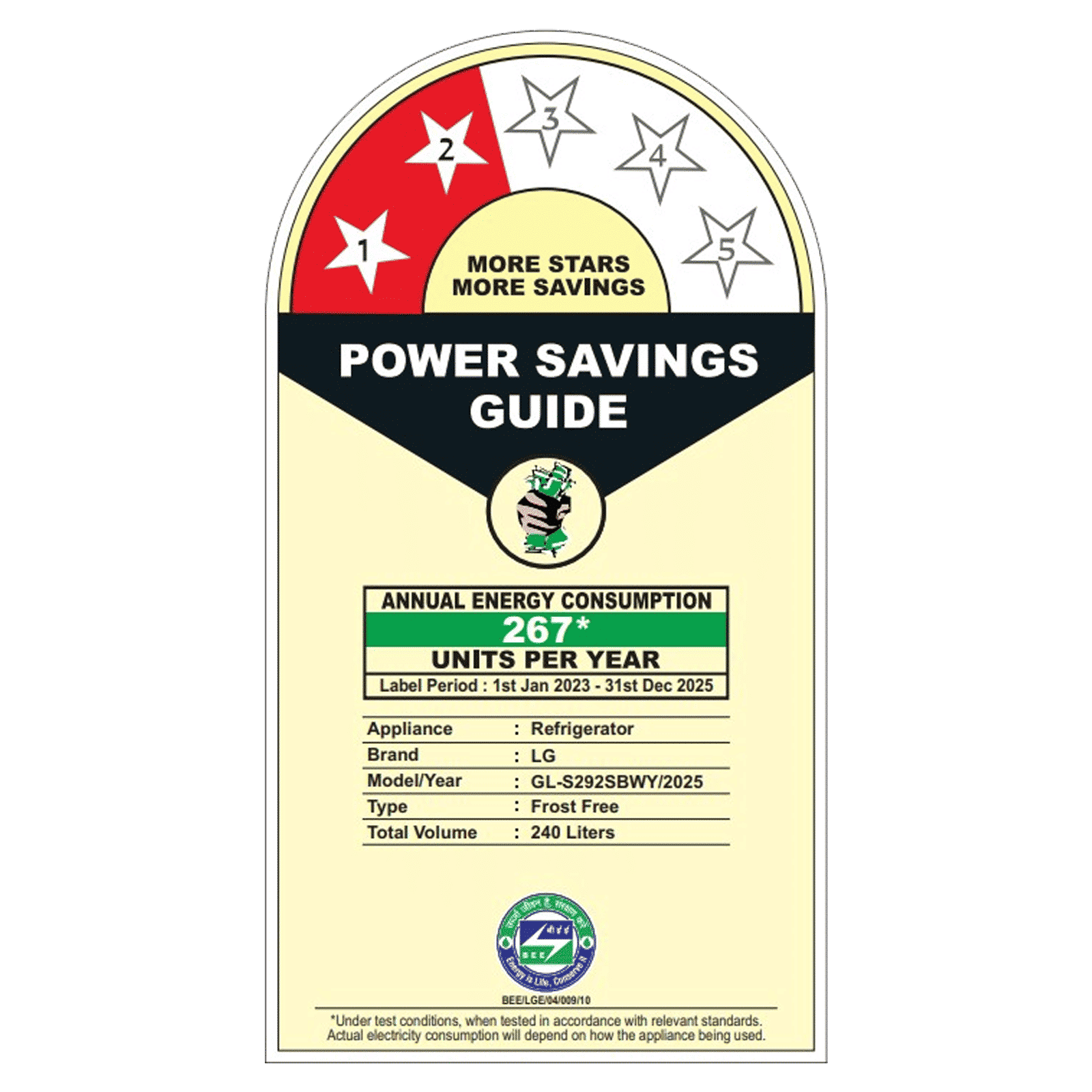 LG 240 Litres 2 Star Frost Free Double Door Convertible Refrigerator with Smart Diagnosis (GL-S292SBWY, Blue Water Lily)