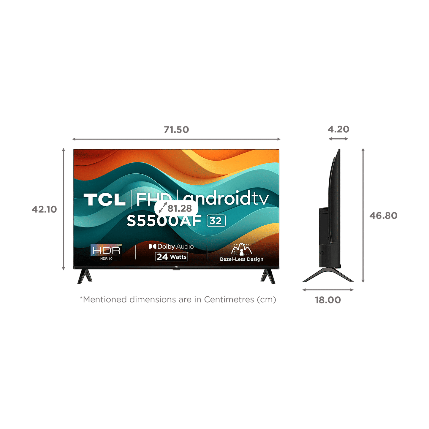TCL S5500AF 81.28 cm (32 inch) Full HD LED Smart Android TV with Built- in Google Assistant (2024 model)