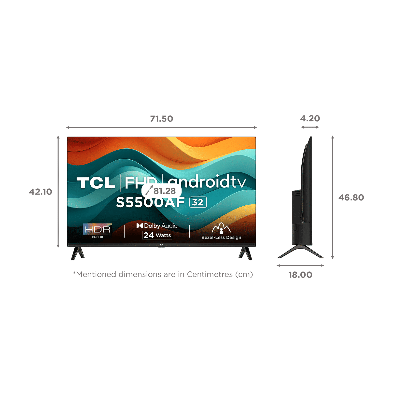 TCL S5500AF 81.28 cm (32 inch) Full HD LED Smart Android TV with Built- in Google Assistant (2024 model)
