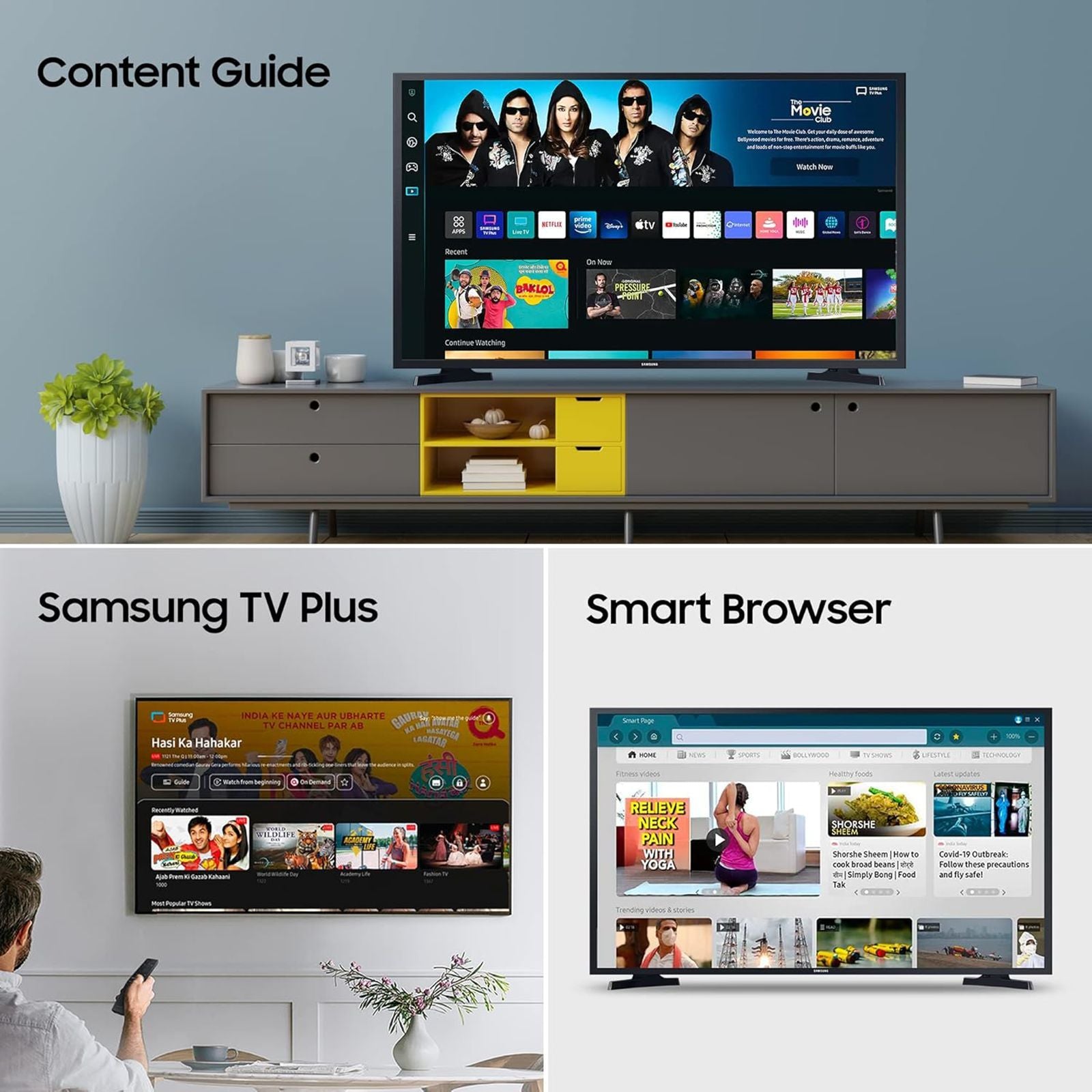 SAMSUNG T4380A Series 80 cm (32 inch) HD Ready LED Smart Tizen TV with PurColor (2022 model)