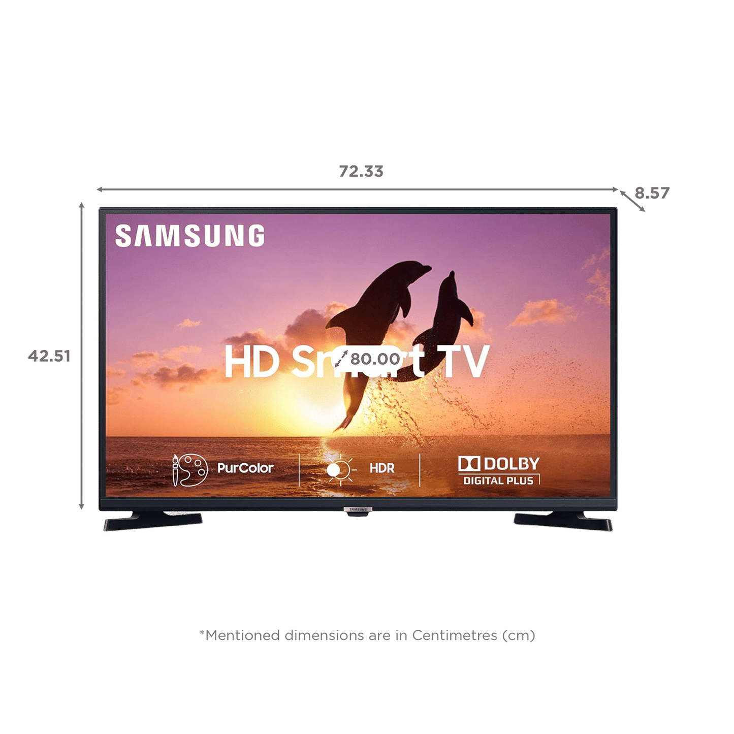 SAMSUNG T4380A Series 80 cm (32 inch) HD Ready LED Smart Tizen TV with PurColor (2022 model)