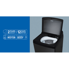 Panasonic 10 kg 5 Star Wi-Fi Fully Automatic Top Load Washing Machine (NA-F100VD1BB, Weather Alert & Recommendation, Black Silver)