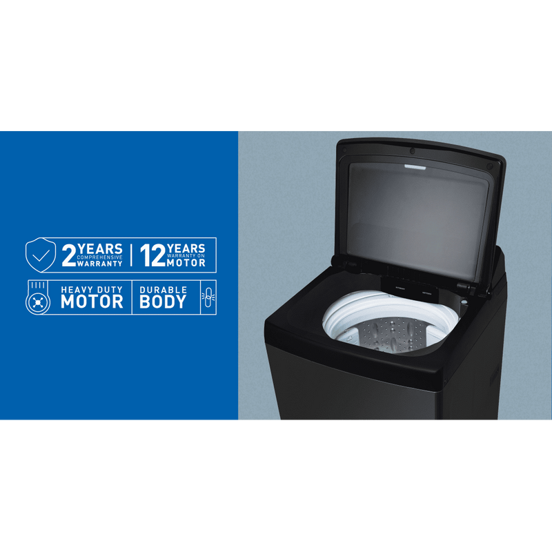 Panasonic 10 kg 5 Star Wi-Fi Fully Automatic Top Load Washing Machine (NA-F100VD1BB, Weather Alert & Recommendation, Black Silver)