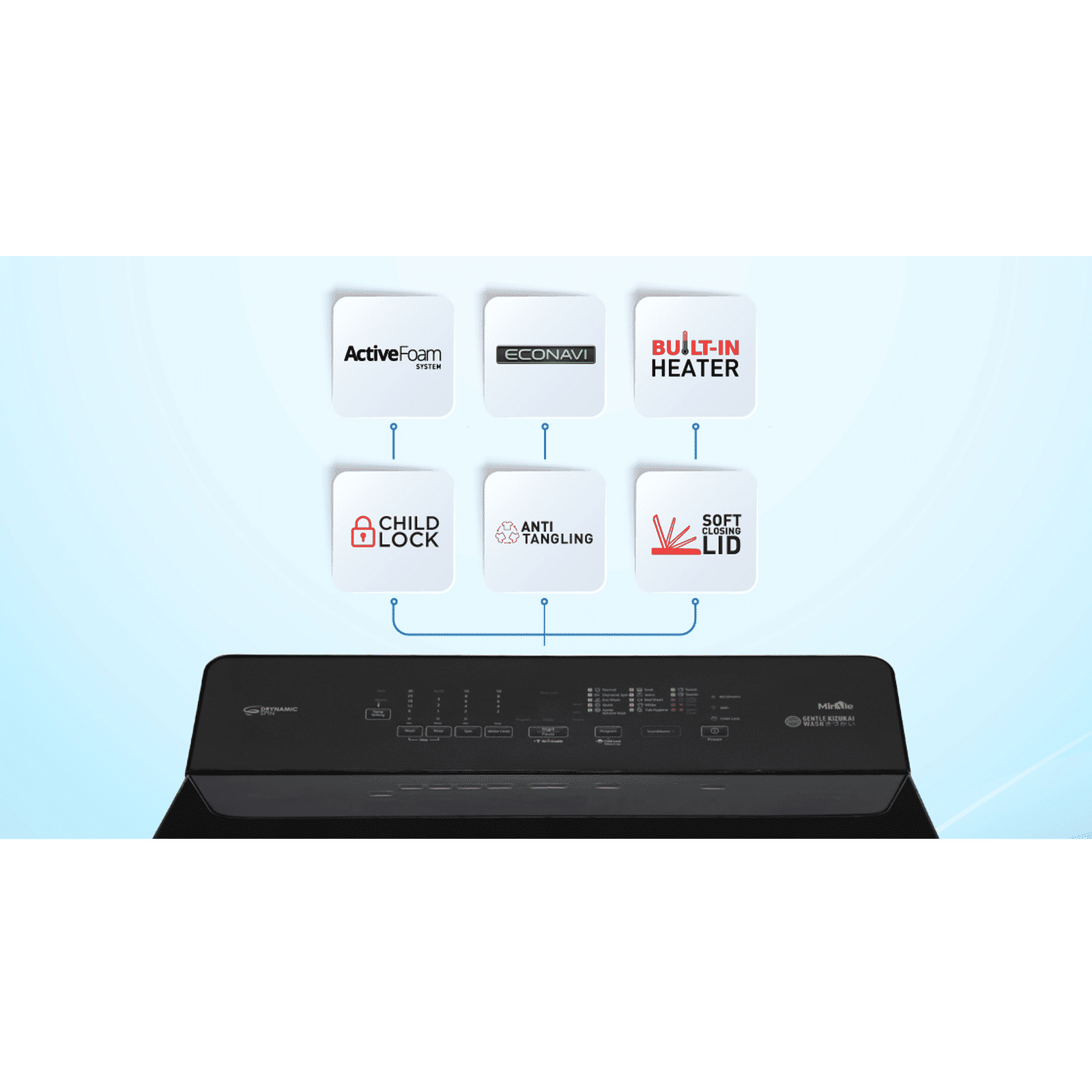 Panasonic 10 kg 5 Star Wi-Fi Fully Automatic Top Load Washing Machine (NA-F100VD1BB, Weather Alert & Recommendation, Black Silver)