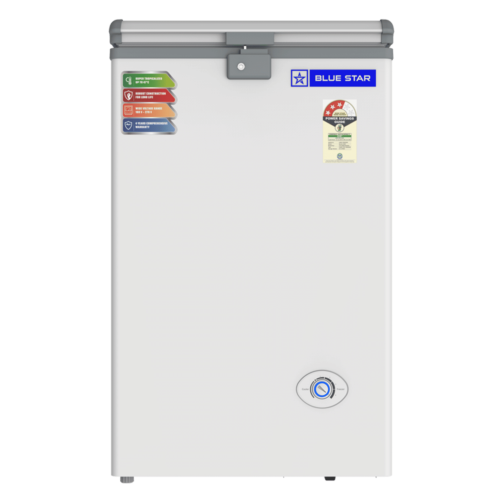 Blue Star NEYW Series 108 Litres 3 Star Single Door Deep Freezer (Static Cooling Technology, CF3-130NEYW, White)