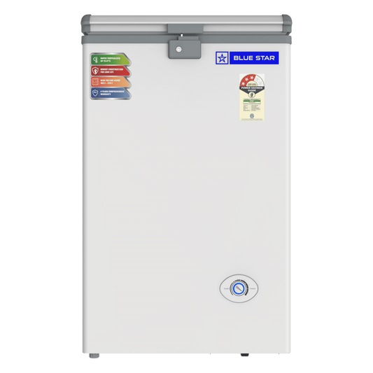 Blue Star NEYW Series 108 Litres 3 Star Single Door Deep Freezer (Static Cooling Technology, CF3-130NEYW, White)