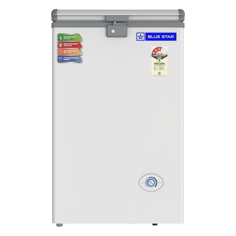 Blue Star NEYW Series 108 Litres 3 Star Single Door Deep Freezer (Static Cooling Technology, CF3-130NEYW, White)