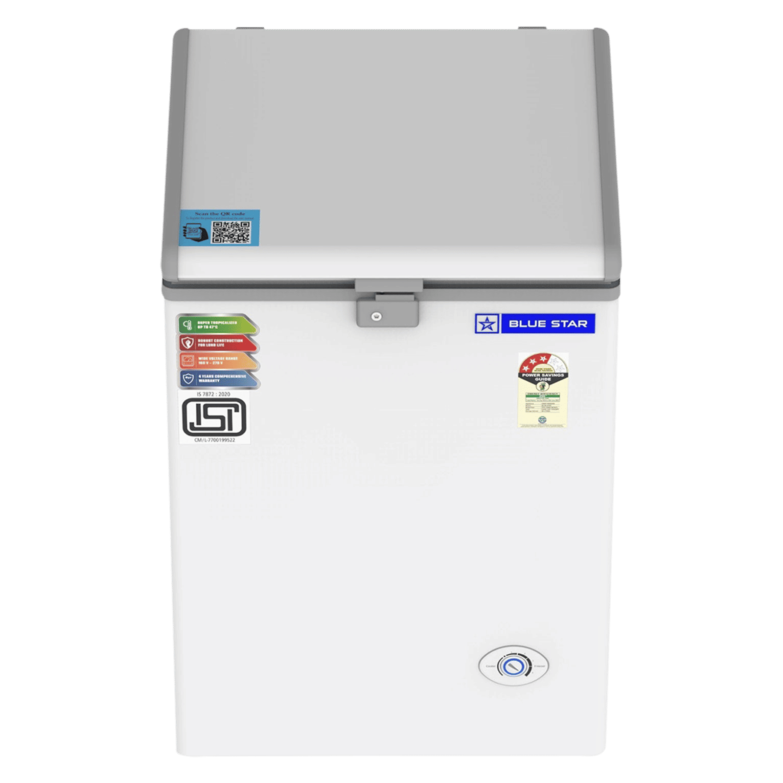 Blue Star NEYW Series 108 Litres 3 Star Single Door Deep Freezer (Static Cooling Technology, CF3-130NEYW, White)