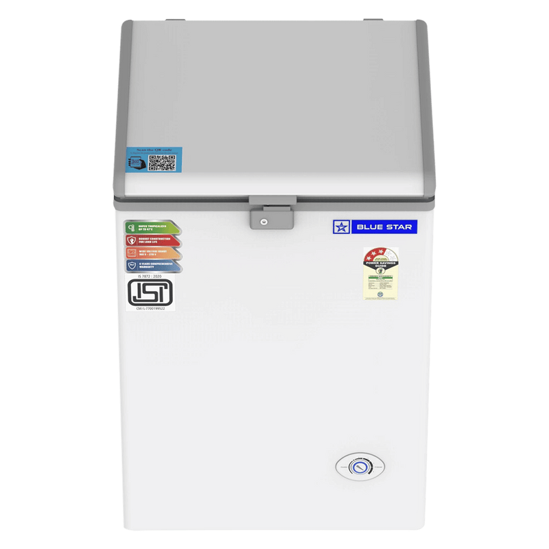 Blue Star NEYW Series 108 Litres 3 Star Single Door Deep Freezer (Static Cooling Technology, CF3-130NEYW, White)