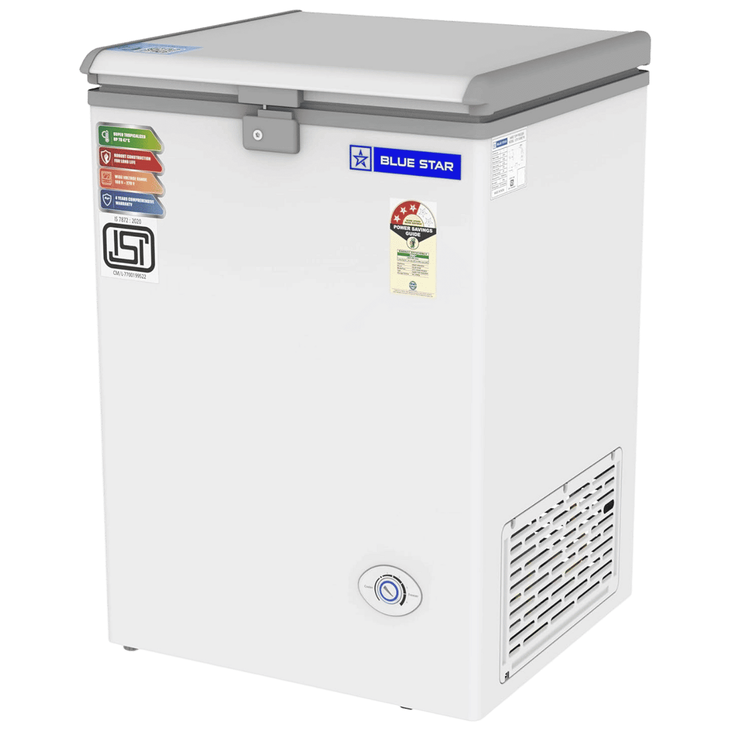 Blue Star NEYW Series 108 Litres 3 Star Single Door Deep Freezer (Static Cooling Technology, CF3-130NEYW, White)