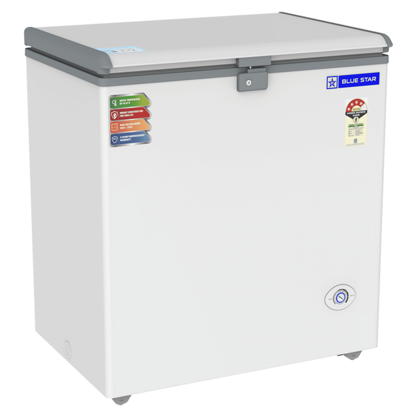 Blue Star NEYW Series 161 Litres 4 Star Single Door Deep Freezer (Static Cooling Technology, CF4-180NEYW, White)