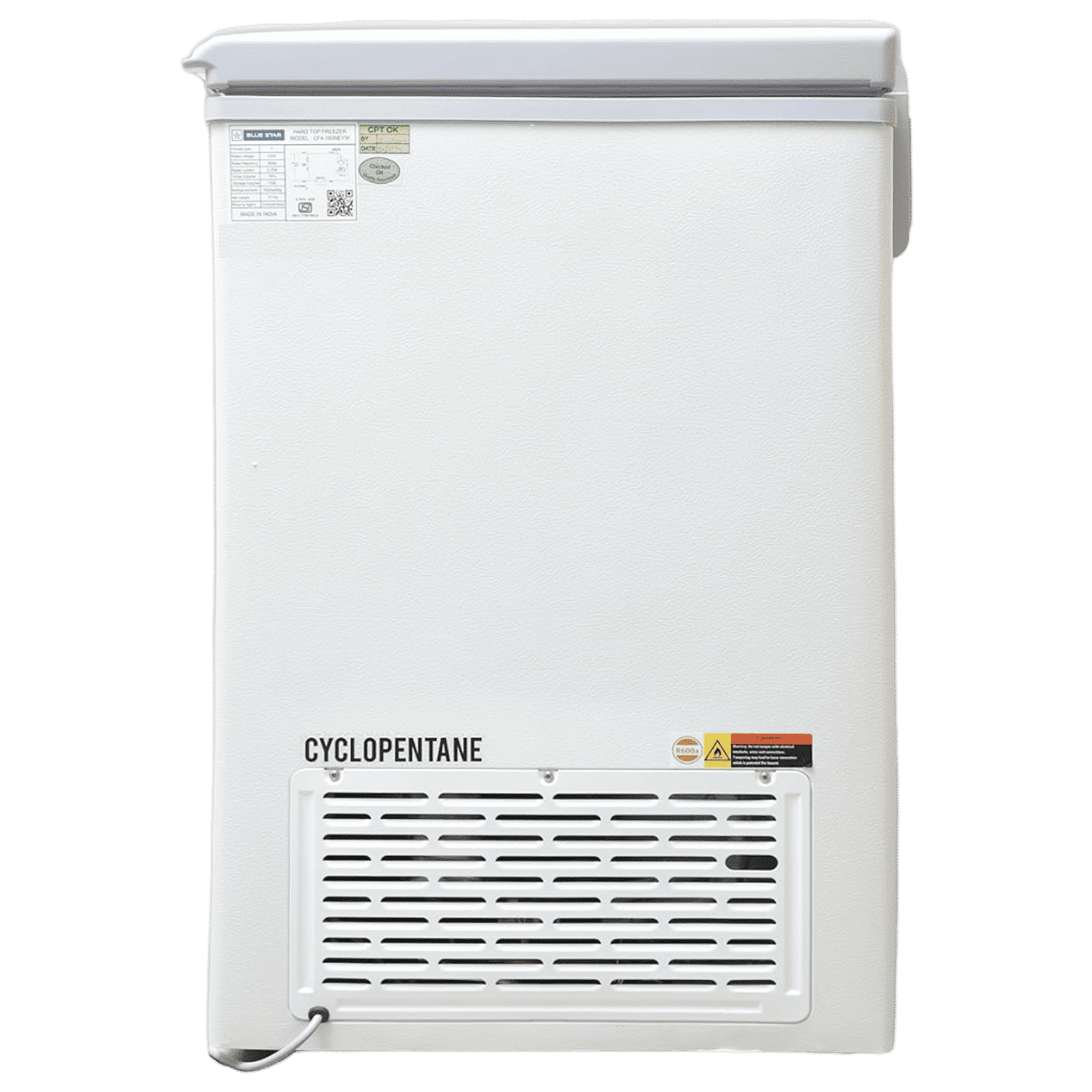 Blue Star NEYW Series 161 Litres 4 Star Single Door Deep Freezer (Static Cooling Technology, CF4-180NEYW, White)